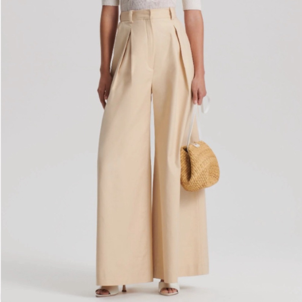 Scanlan Theodore linen blend trousers pants in natural ivory size 2